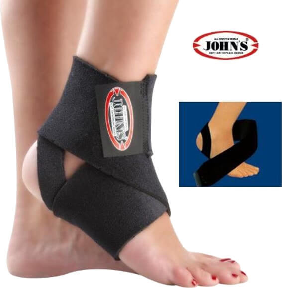 John's 120214 Ankle Bandage Wrap Around Black One Size 1τμχ