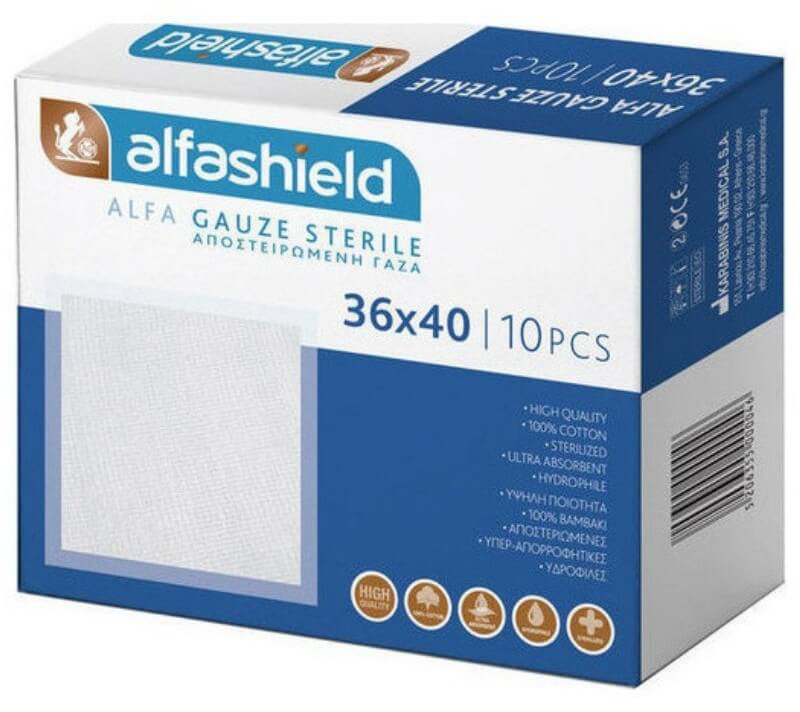 AlfaShield Gauze Sterile 36cmx40cm 10τμχ