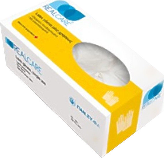 RealCare Latex Gloves One Use Medium Lightly Powdered 100τμχ