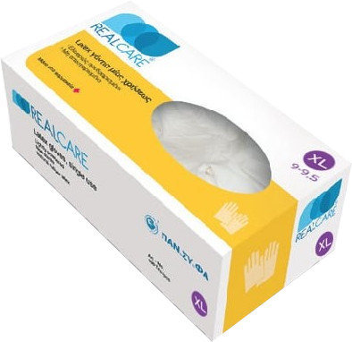 RealCare Latex Gloves One Use XLarge Lightly Powdered 100τμχ