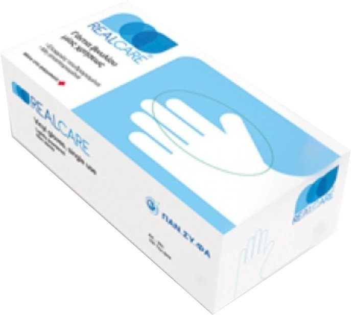 RealCare Vinyl Examination Gloves Medium 100τμχ