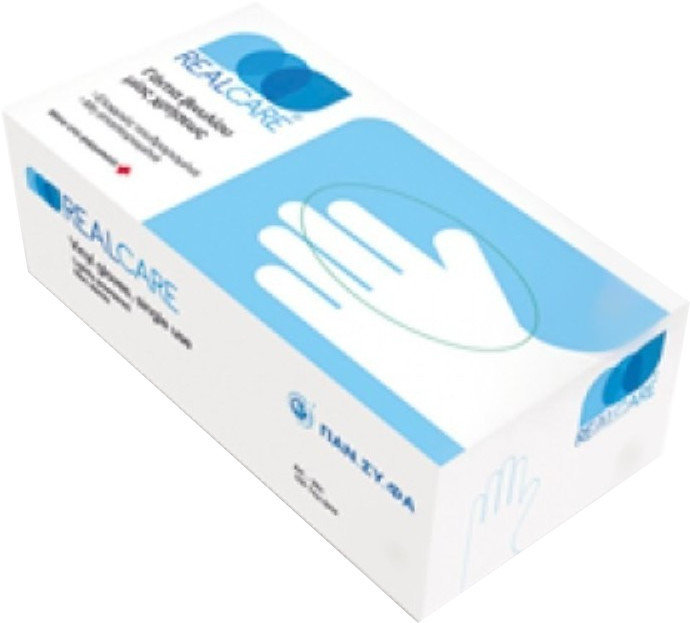 RealCare Vinyl Examination Gloves Large 100τμχ