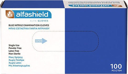 Alfashield Nitrile Gloves Blue Powder Free Small 100τμχ