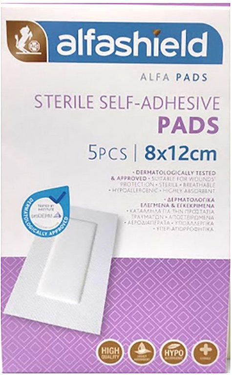 Alfashield Sterile Self Adhesive Pads 8x12cm 5τμχ