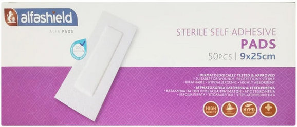 Alfashield Sterile Self Adhesive Pads 9x25cm 50τμχ