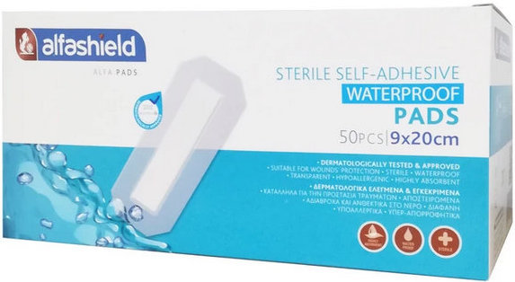 Alfashield Sterile SelfAdhesive Waterproof Pads 9x20cm 50τμχ