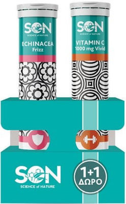 SON Echinacea Frizz+ΔΩΡΟ VitaminC VIVID 1000mg 2x20eff.tabs