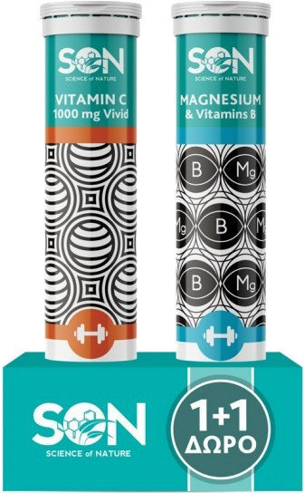 SON 1+1 Magnesium & Vit.B  & Vit. C 1000mg Vivid 2x20tabs