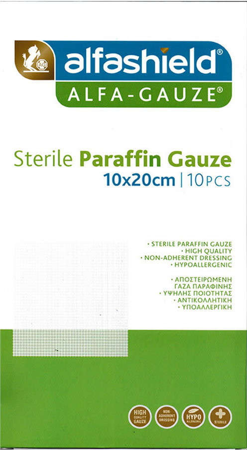 Alfashield Sterile Paraffin Gauze 10x20cm 10τμχ