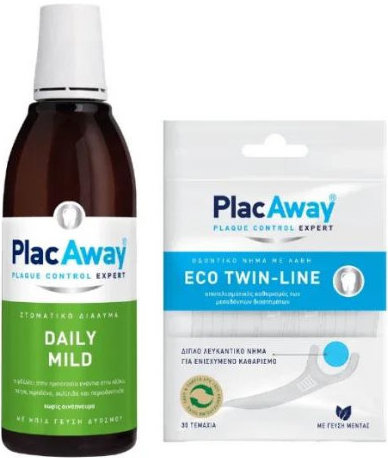 PlacAway Mouthwash Daily Mild 500ml+Eco Twin-Line 30τμχ