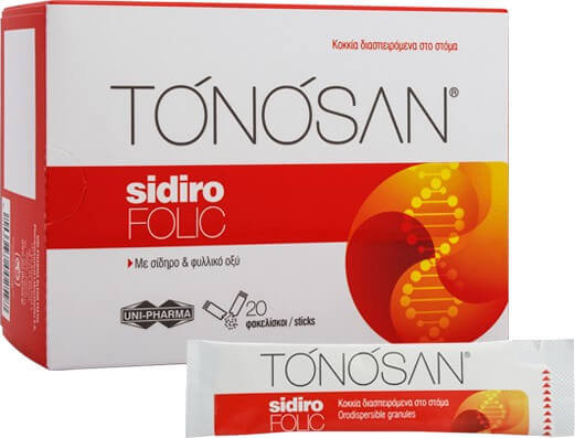 Tonosan Sidiro Folic Συμπλήρωμα 20sticks Tonosan Sidiro Folic Συμπλήρωμα 20sticks