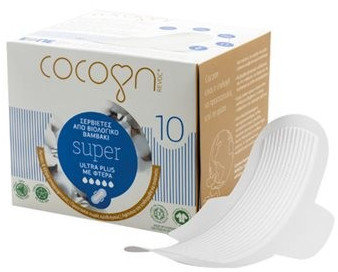 Cocoon Super Ultra Plus Σερβιέτες Βιολογικό Βαμβάκι 10τμχ