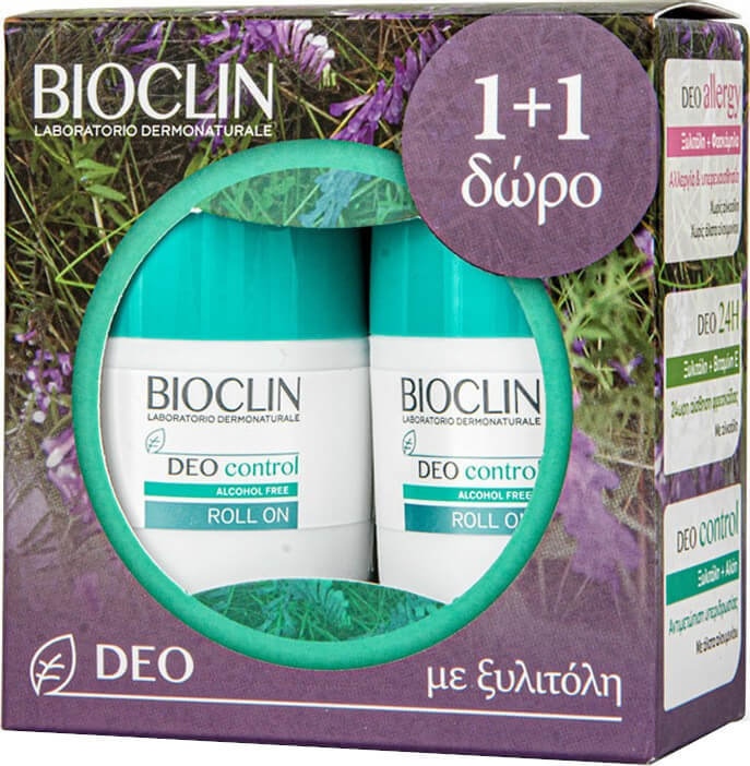Bioclin 1+1 Deo Control Alcohol Free Roll On 2x50ml