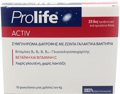Prolife Activ Συμπλήρωμα με Γαλακτικά Βακτήρια 10x4gr