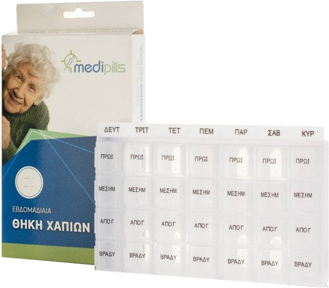Medipills Εβδομαδιαία Θήκη Χαπιών 28 Θέσεων 1τμχ