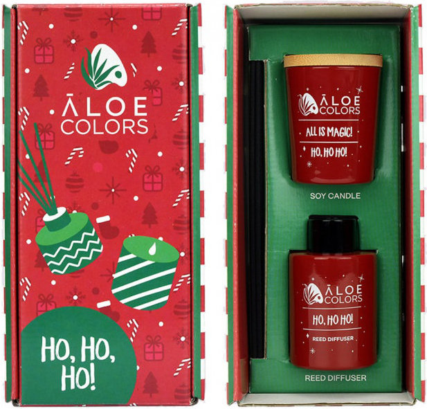 Aloe Colors Ho Ho Ho Scented Soy Candle 150g & Reed Diffuser