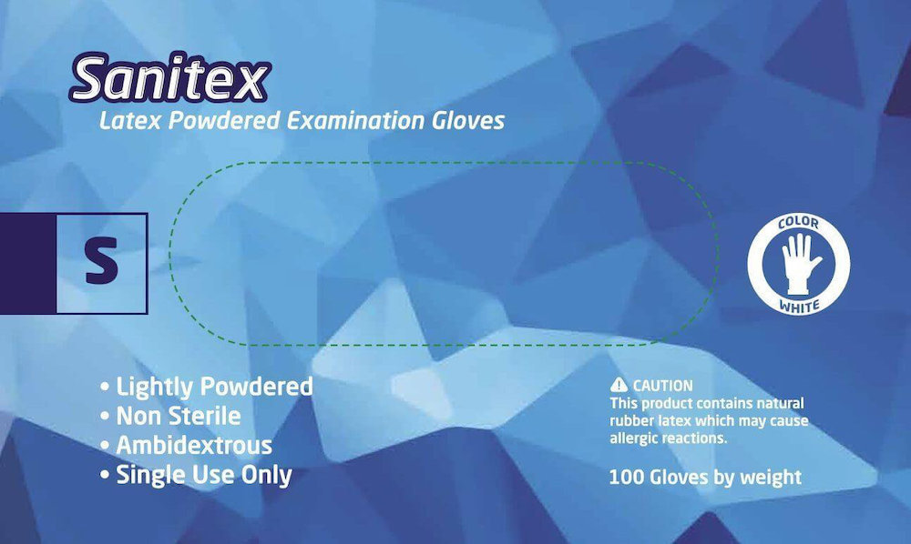 Sanitex  Latex Examination Gloves with Powder Small 100τμχ