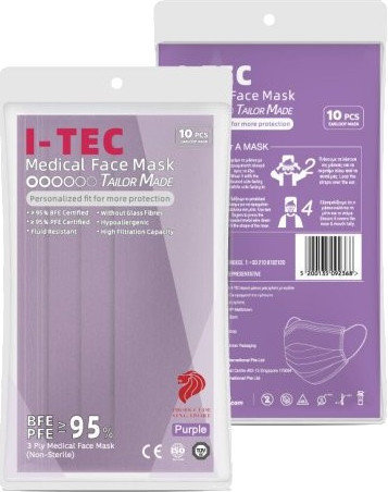 I-TEC Face Protection Mask One Use 3ply 10τμχ
