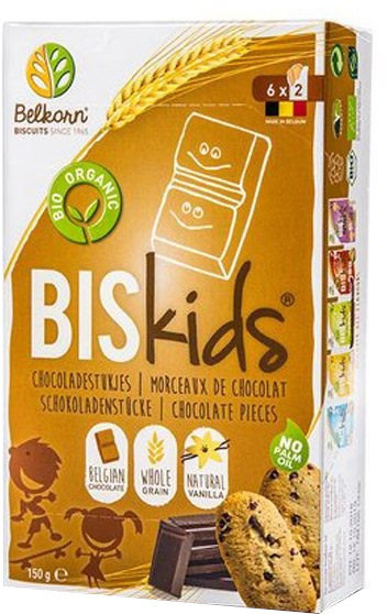 Belkorn BisKids Biscuits Chocolate Pieces 150gr