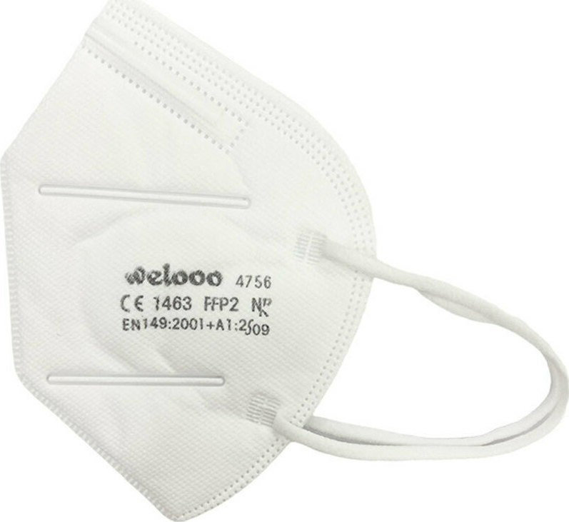Welooo FFP2 NR BFE 98% Filtering Half Mask White 10τμχ
