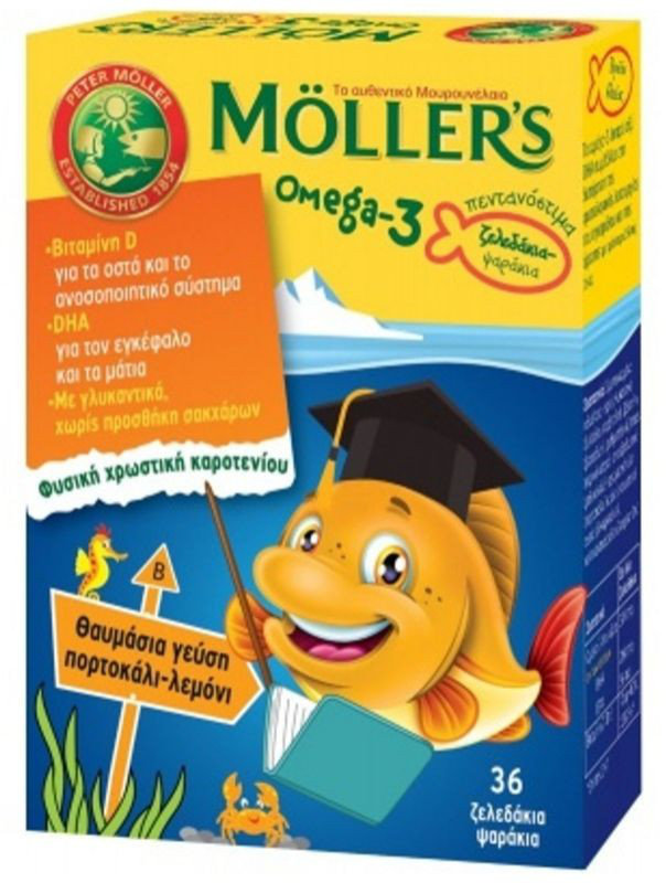 Moller's Omega-3 Kids Fish Jellies Orange Lemon 36Jellies