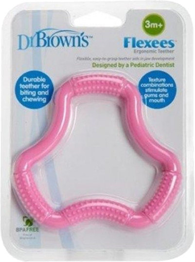 Dr Brown's Flexees Κρίκος Οδοντοφυΐας Ροζ 3m+ 1τμχ