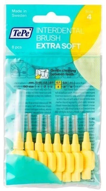 TePe Extra Soft Interdental Brushes 0.7mm Size 4 Yellow 8τμχ
