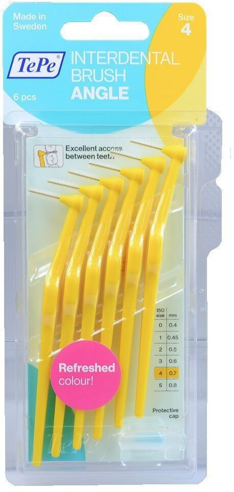 TePe Interdental Brush Angle 0.7mm No4 Yellow 6τμχ
