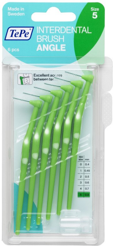 TePe Interdental Brushes Angle 0.8mm No5 Green 6τμχ