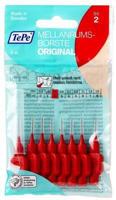 TePe International Brush Original 0.5mm Size 2 Red 8τμχ