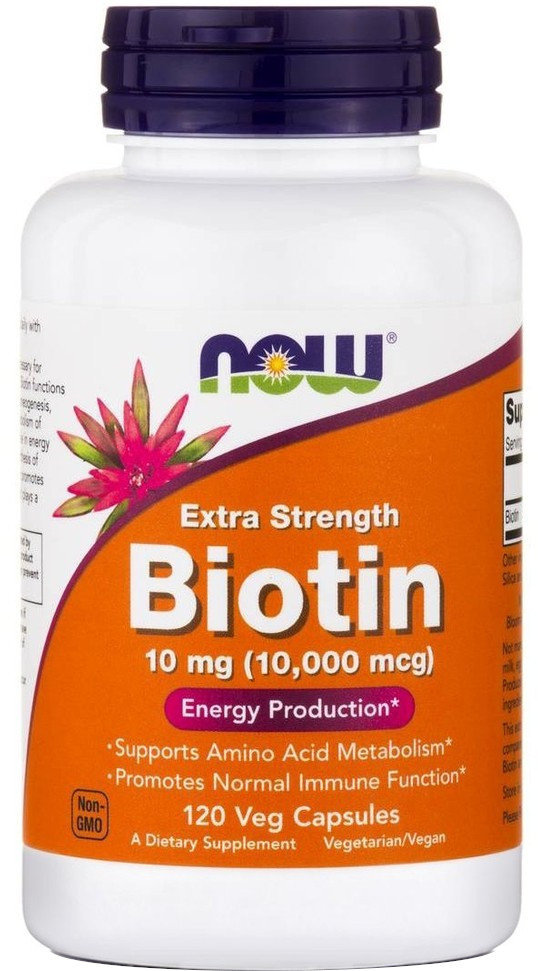 Now Foods Biotin 10mg (10,000 mcg) Extra Strength 120vcaps