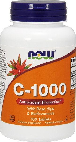 Now Foods Vitamin C 1000mg Rose Hips & Bioflavonoids 100tabs