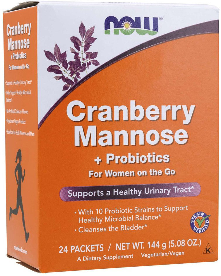 Now Cranberry Mannose Probiotics For Women On The Go 24packs