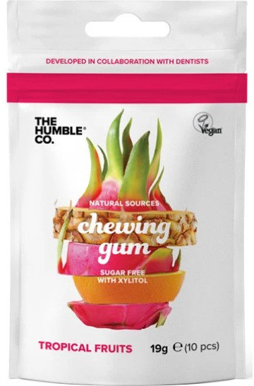The Humble Co. Natural Chewing Gum Tropical Fruits 10τμχ