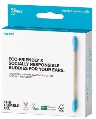 The Humble Co. Bamboo Cotton Swabs Blue 100τμχ