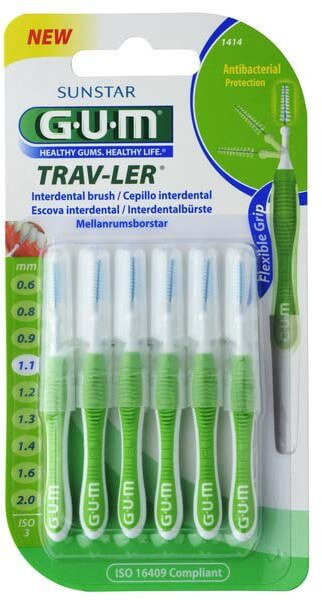 Sunstar Gum Trav-Ler Interdental Brush 1.1mm Green 6τμχ