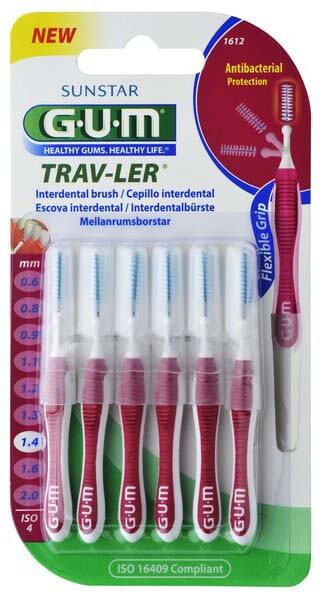 Sunstar Gum Trav-Ler Interdental Brush 1.4mm Red 6τμχ
