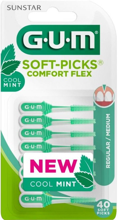 Sunstar Gum Soft Picks Comfort Flex 670 Cool Mint M 40τμχ