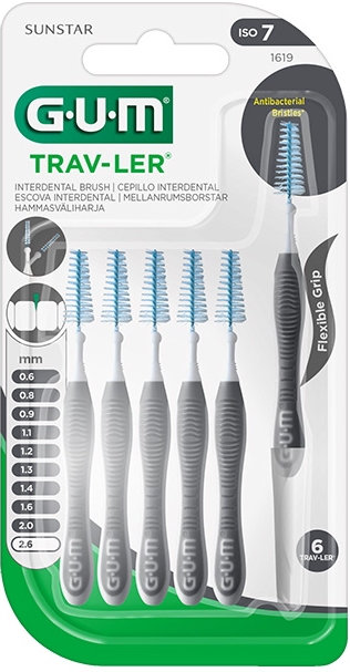 Sunstar Gum Trav-Ler Interdental Brush 2.6mm Black 6τμχ
