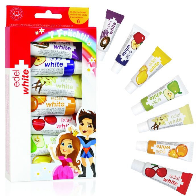 Edel+White Swiss Toothpaste for Children 7×9.4ml