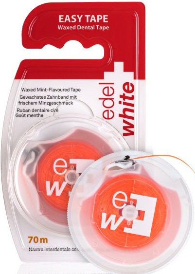 Edel White Easy Tape Waxed Dental Tape 70m