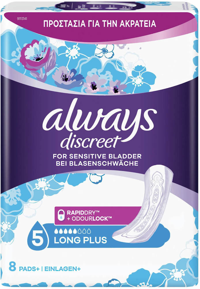 Always Discreet for Sensitive Bladder Long Plus Pads 8τμχ