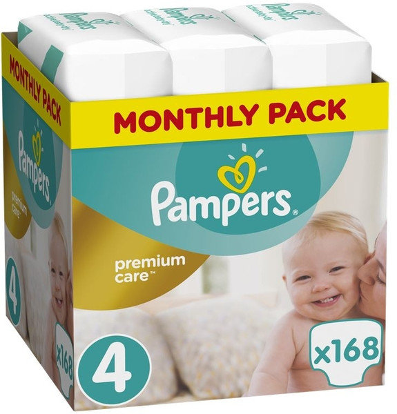 Pampers Premium Care No4 Monthly Pack 8-14kg 168τμχ