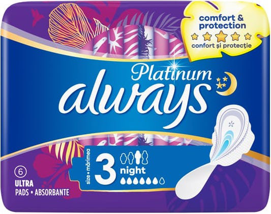 Always Platinum Night Ultra Night Size 3 6τμχ Always Platinum Night Ultra Night Size 3 6τμχ