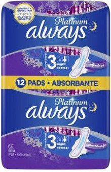 Always Platinum Ultra Night No3 Sanitary Napkin 12τμχ