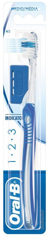Oral B 1-2-3 Indicator 40 Medium Toothbrush Blue 1τμχ