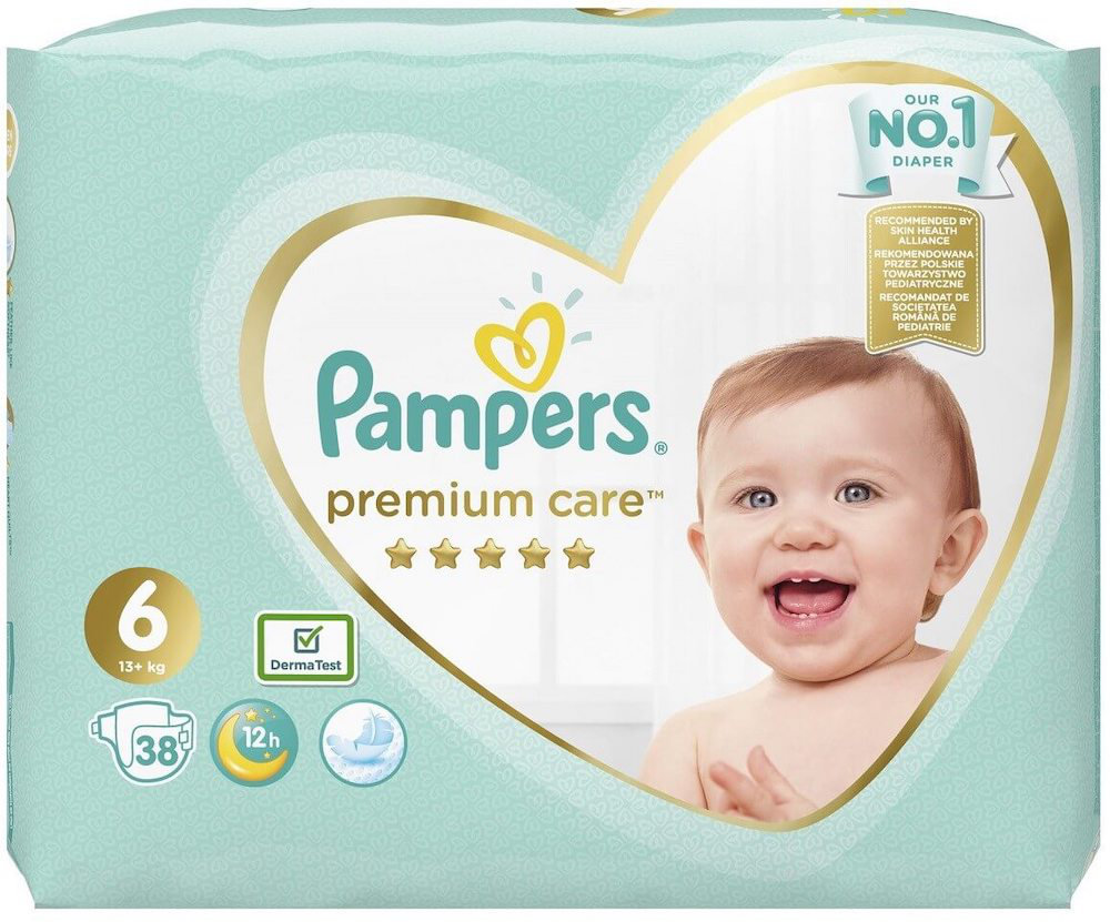 Pampers Premium Care Jumbo Box Νo6 13+kg 38τμχ