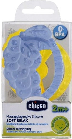 Chicco Soft Relax Silicon Teething Ring Lemon Grape 2m+ 2τμχ