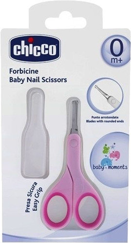 Chicco Baby Moments Nail Scissors Safe Pink 0m+ 1τμχ
