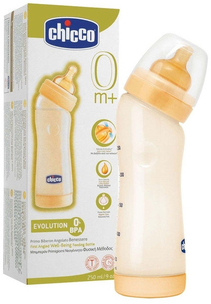 Chicco Well Being First Angled Feeding Bottle 0+ 250ml